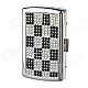 Clamshell Double-Sided Rhinestone Studded Aluminium Alloy Cigarette Case - Sliver + Black