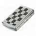 Clamshell Double-Sided Rhinestone Studded Aluminium Alloy Cigarette Case - Sliver + Black