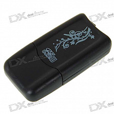 Mini USB 2.0 Micro SD/TF Card Reader (Black)