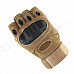 Fashionable Outdoor Cycling Half-finger Motorcycle PU Gloves - Sandy (Pair / L)
