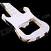 Portable Creative Guitar Shaped Bottle Opener Keychain - Silver