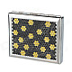 Clamshell Double-Sided Rhinestone Studded Aluminium Alloy Cigarette Case - Sliver + Black + Yellow