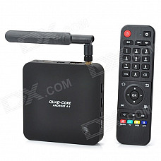 Q8 RK3288 Quad-Core Android 4.4 Google TV Player w/ 2GB RAM, 8GB ROM, Antenna, US Plug - Black