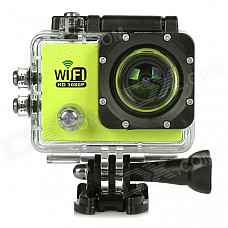 Water Resistant FPV HD 2.0" LTPS CCD Wide Angle Sports DV Camera w/ Wi-Fi - Blue + Black