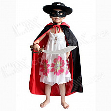 Children's Halloween Prop Double-sided Cloak for Costume Party - Black + Red