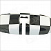 Carking D1409127 Grid Pattern ABS UV Protected Car Interior Mirror Sticker - White + Black