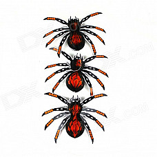 Halloween Paper Spider Ceiling / Wall Hanging Decoration - Orange + Black (3 PCS)