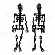 Halloween Rubber Skeleton Frame Hanging Decoration Ornament - Black (2 PCS)