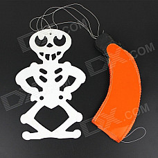 Halloween Paper Skeleton Parachute Hanging Wall / Ceiling Decoration - Orange + Black + White