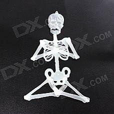 Halloween Glow-in-the-Dark PVC Skeleton Bones Decoration - White