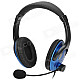 OVANN OV-T900 3.5mm Wired Headband Stereo Headphones w/ Microphone - Black + Blue