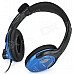 OVANN OV-T900 3.5mm Wired Headband Stereo Headphones w/ Microphone - Black + Blue