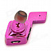 Ais A8 Fish Shaped Bluetooth V4.0 In-Ear Headset w/ Microphone - Deep Pink + Black