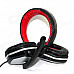 VYKON ME888 Multifunctional USB 2.0 Wired Headband Headphone w/ Microphone - Black + Silver + Red