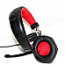 VYKON ME888 Multifunctional USB 2.0 Wired Headband Headphone w/ Microphone - Black + Silver + Red