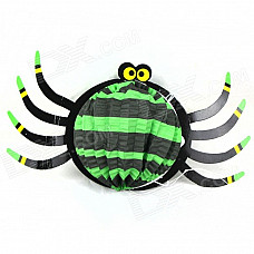 Cute Funny Squabby Paper Spider Hanging Ornament for Halloween - Black + Blue