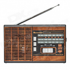 Merenda MR-K36UR 3-Band FM / AM / SW Radio w/ TF / MP3 Player Function - Black + Wooden