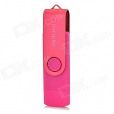 Ourspop SJ20 Rotary USB 2.0 Flash Disk w/ Micro USB - Purple + Pink (32GB)