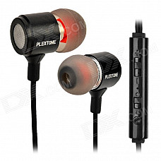 PLEXTONE X37M 3.5mm Earphone w/ Microphone / Remote Control - Black + Silver