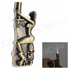 SYSH0030 Beauty Embrace Grenade & Knife Series Windproof Butane Lighter - Antique Brass