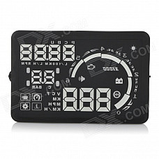 S5 5.5" Screen Car Head UP Display w/ Non-slip Mat / Reflecting Film / OBD Data Cable - Black