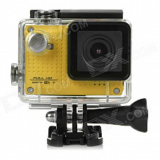 S30W Water Resistant 1.5" CCD 1080P HD 150' Wide-Angle Sports Camcorder w/ Wi-Fi - Yellow + Black