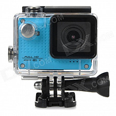 S30W Water Resistant 1.5" TFT CCD 1080P HD 150' Wide-Angle Sports Camcorder w/ Wi-Fi - Blue + Black