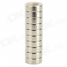 8X3-3 Round Hole NdFeB Magnet - Silver (10 PCS)