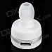 ZY ZY-S8 Mini Bluetooth V3.0 1-to-2 In-Ear Earphone w/ Microphone - White + Silver