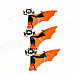 Halloween Decorative Paper Bats - Orange + Black + Multi-Color (3 PCS)