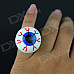 Halloween Glowing Eyeball Style Decoration Silicone Ring - White + Red + Blue