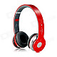 Foldable On-ear Wireless Stereo Bluetooth Headphones w/ MP3, FM & TF Card Reader - Red + Silver