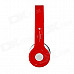 Foldable On-ear Wireless Stereo Bluetooth Headphones w/ MP3, FM & TF Card Reader - Red + Silver
