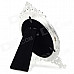 D5055TW Round Shaped Rhinestone Inlaid Photo Frame - White + Silver