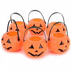 Halloween / Costume Party Decorative Pumpkin Lamp Cover - Orange + Black (6 PCS)