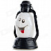 Halloween Funny Smile Face Shaped Hand Lamp - White + Black (3 x AG13)