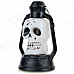 Halloween Skull Head Shaped Portable Hand Lamp - White + Black (3 x AG13)