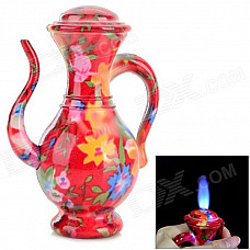 sysh0039 Traditional Chinese Style Flagon Shaped Butane Butane Lighter - Red + Multi-Color