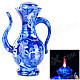 sysh0039 Traditional Chinese Style Flagon Shaped Butane Zinc Alloy Butane Lighter - Blue + White