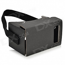 DIY Virtual Reality Paper Card Google Cardboard Resin Glasses - Black