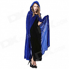 Halloween Masquerade Costume Props Polyester Witch Cloak - Blue (Free Size)