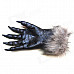 Halloween Costume Fancy Ball Props Horrible Furry Wolf Hands Style Gloves - Black (Pair)