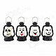 Halloween Little Colorful Ghost Head Portable Lamp - White + Black (4 PCS)