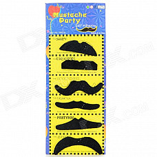 Costume Party Cosplay Artificial Funny Self-adhesive Mustache Set - Black (6 PCS)