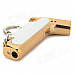 Creative Windproof Blue Flame Zinc Alloy Butane Lighter - Golden + White