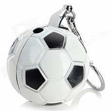 Football Style Zinc Alloy Butane Lighter w/ Keychain - White + Black