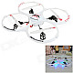 RUNQIA 2.4GHz 4-CH Outdoor 6-Axis R/C Quadcopter w/ Lamp / Gyroscope - White (6 x AA)