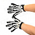 Halloween's Makeup Ghost Hand Gloves - Black + White (Pair)