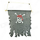 Halloween's Decorative Linen Pirate Flag - Grey