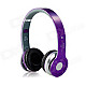 S450 Foldable Wireless Stereo Bluetooth V2.1 + EDR Headband Headphone w/ FM / TF / Mic. - Purple